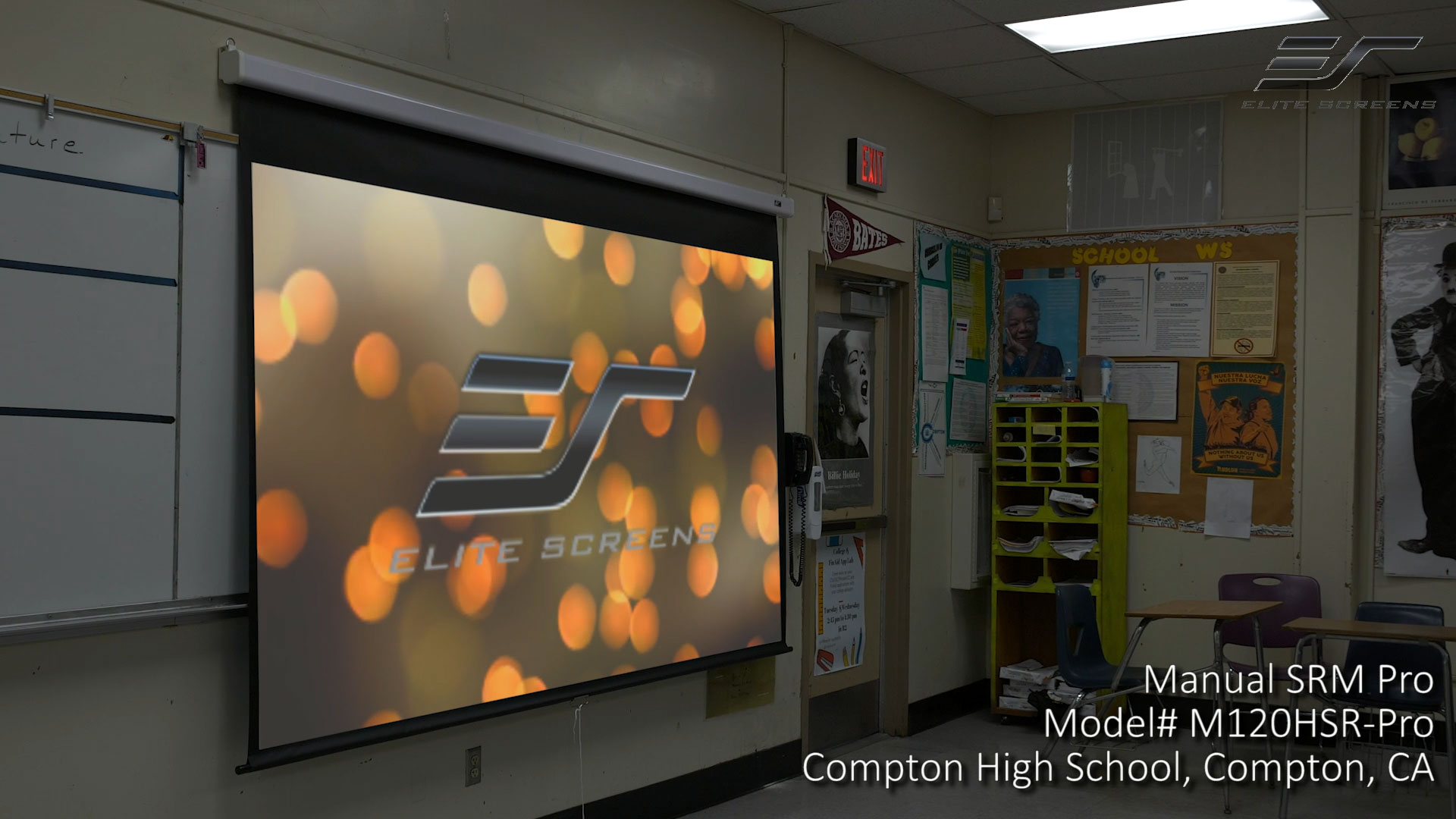 Elite Screens Demonstrates its Manual SRM Pro (M120HSR-Pro) Slow-Retracting Non-Electric Projector Screen