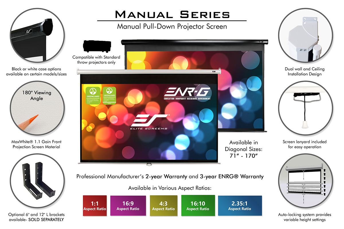 Elite Screens Demonstrates How Easy it is to Unbox, Install, and Use a Manual Projector Screen While Achieving Multiple Aspect Ratios
