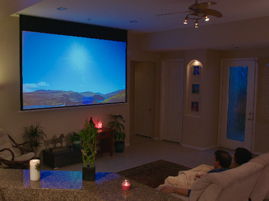 Install An In Ceiling Projector Screen, Ceiling Mounted Projection Screen