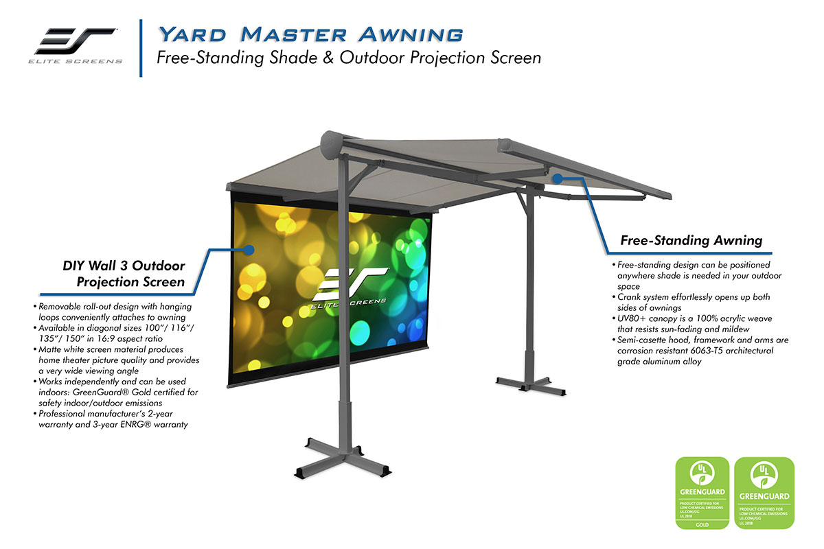 New Outdoor Projector Screen & Free-Standing Awning Combination Is Just In Time For Summer