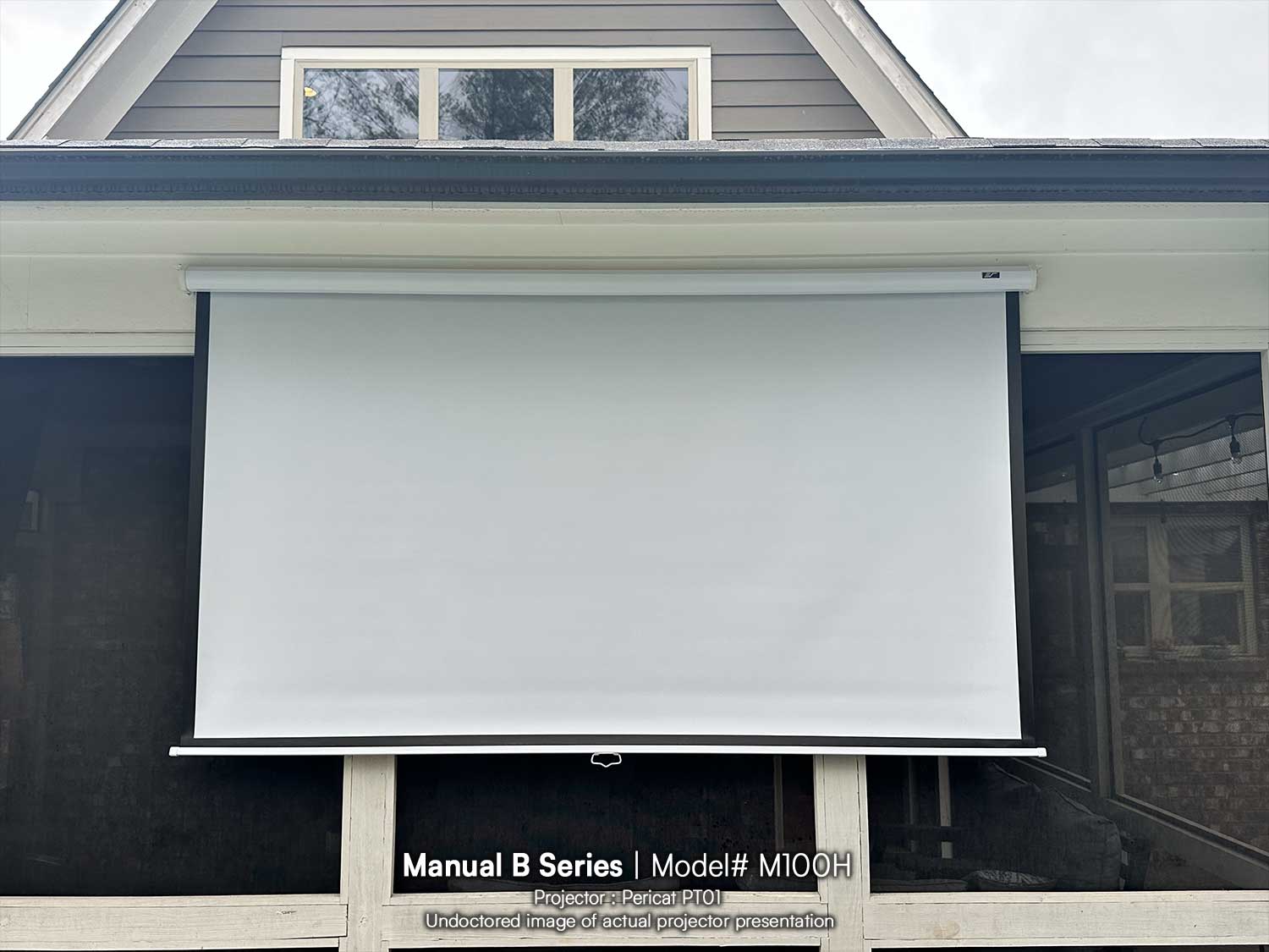 100" Manual B Ultra Affordable, High Performance, Manual Pull-down Projection Screen w/Pericat PT01