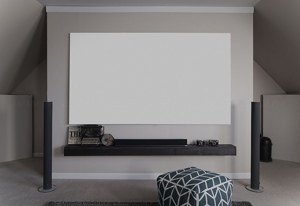 Elitescreens Aeon Series CineWhite Matte White Front Projection Screen 125-inch 2.35:1 AR125WH2-WIDE 8K / 4K Ultra HD Home Theater Fixed Frame Edge Free Borderless Projector Screen
