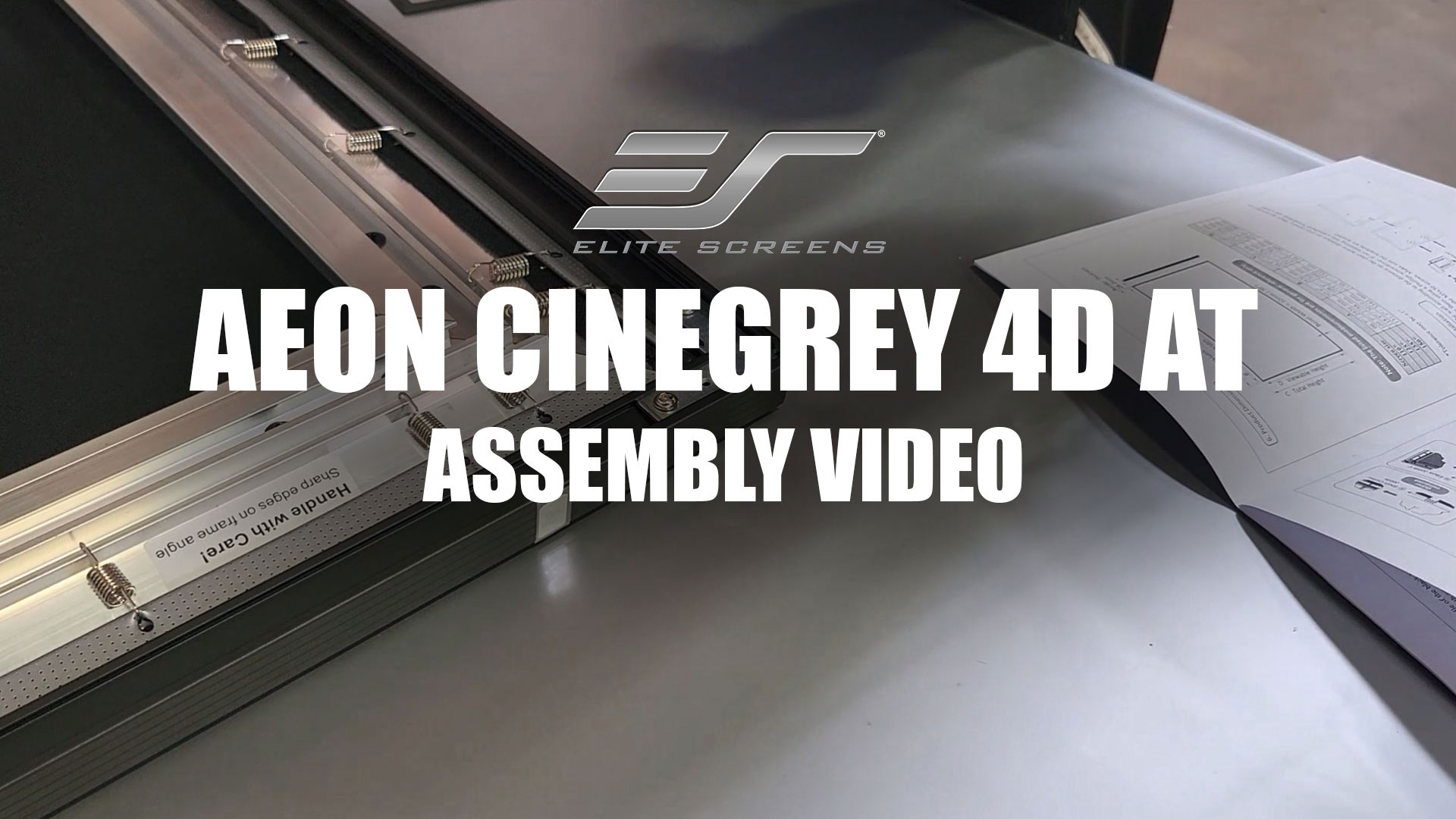 Elite Screens Aeon CineGrey 4D Acoustically Transparent EDGE FREE® Projector Screen | Installation
