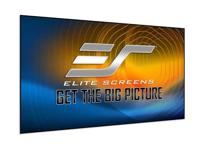 Elite Screens large projector screen for home theater and presentations.