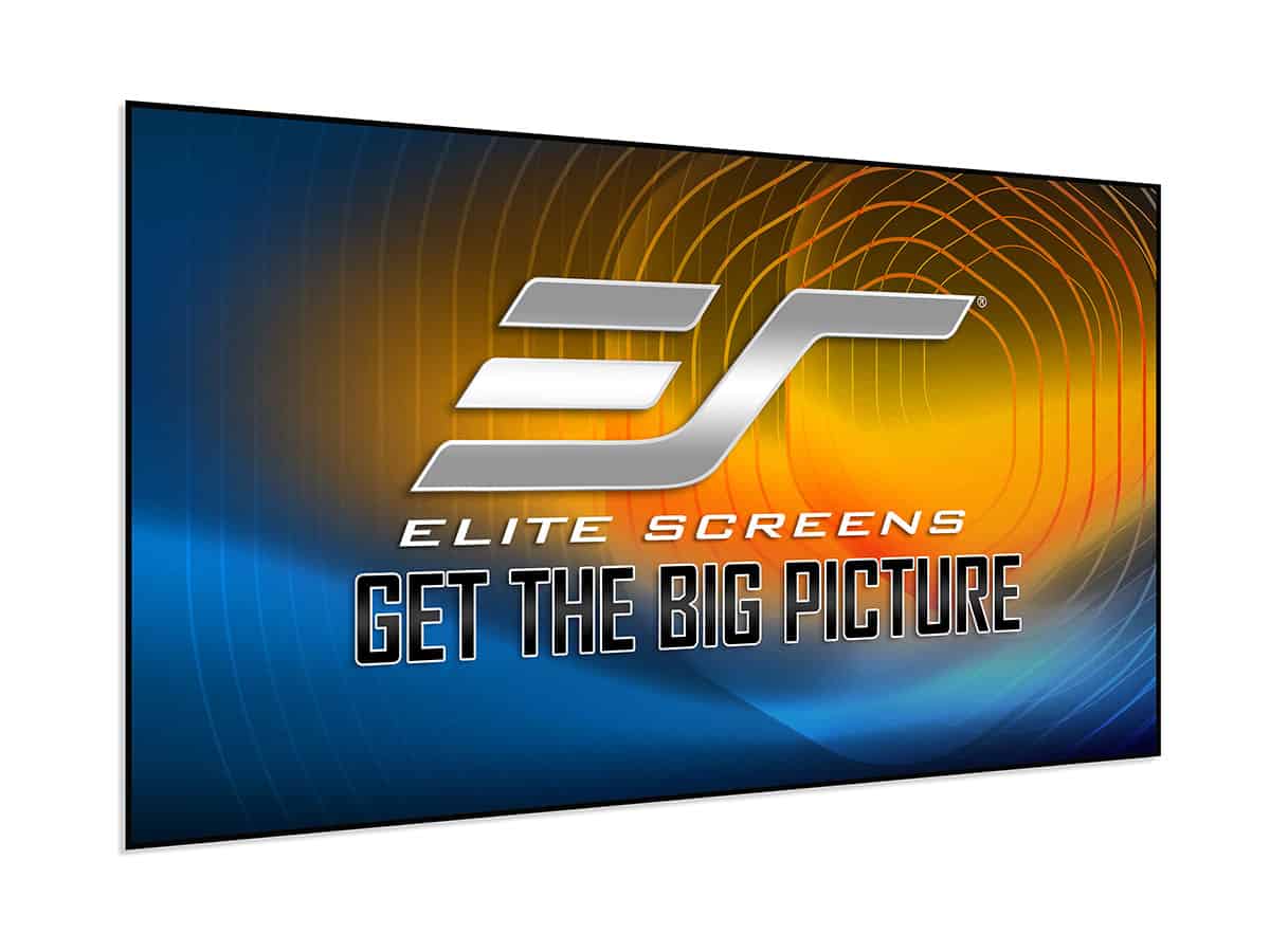Elite Screens large projector screen for home theater and presentations.