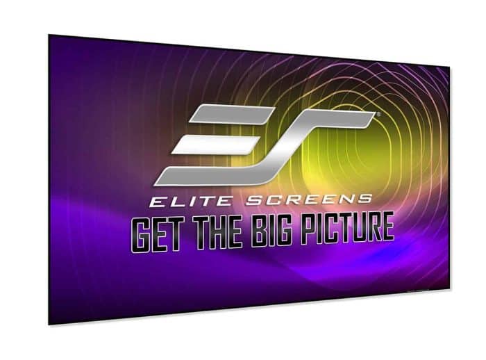 High-quality 150" Aeon CLR® fixed frame projection screen for UST projectors.