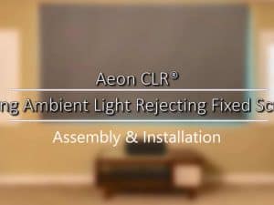 Elite Screens Aeon CLR® Series projector screen for ambient light rejection.