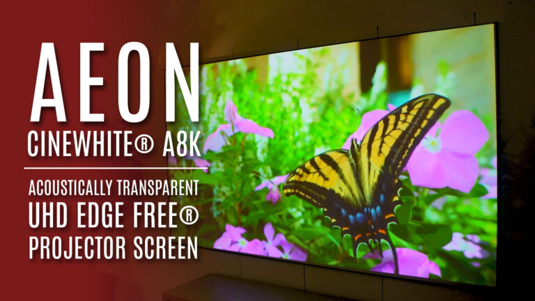 Aeon CineWhite® A8K Acoustically Transparent UHD EDGE FREE® Projector Screen