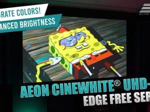 Projector screen featuring SpongeBob SquarePants for vibrant home theater displays.