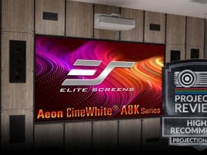 Quality projector screen for home theater setups. Perfect for the Elite Screens Aeon CineWhite® A8K.