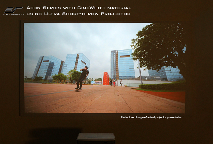 Aeon with CineWhite® Material using an Ultra Short Throw Projector