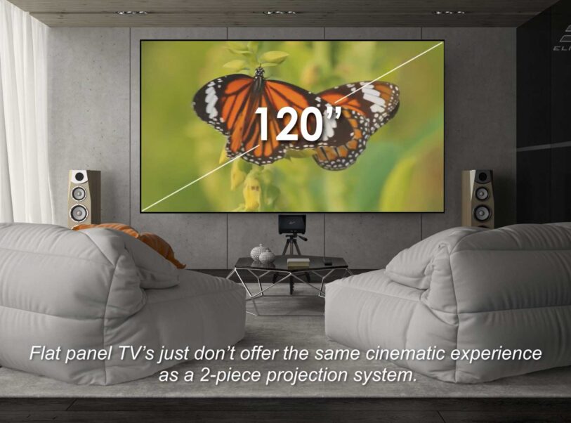 What are the benefits of using a Ceiling Ambient Light Rejecting UST material vs. a Flat Panel TV