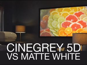CineGrey 5D vs. Typical Matte White Projection Screen Material