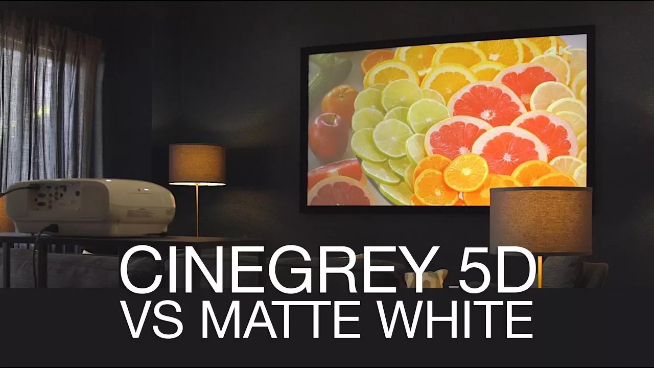 CineGrey 5D vs. Typical Matte White Projection Screen Material