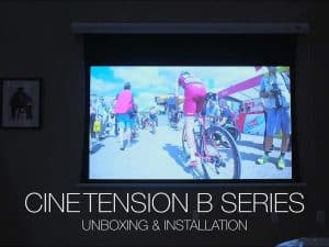CineTension B Series projector screen for home theater and presentations.