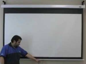 Manual SRM Series projector screen for home and business use.