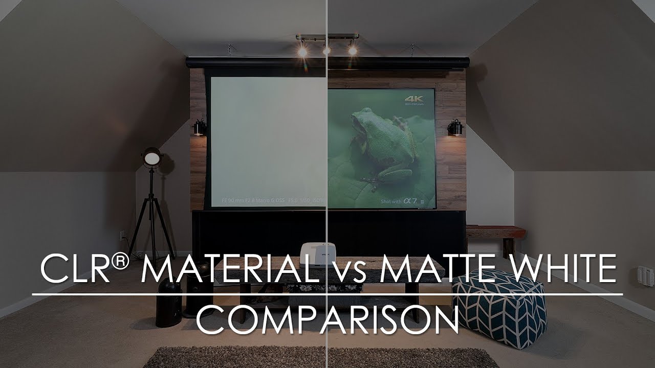 Elite Screens StarBright CLR® Material vs Matte White Material Comparison
