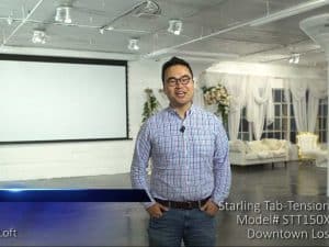 High-quality Starling Tab-Tension 2 Series projector screen for home theaters and presentations.