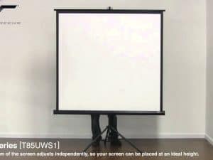 Tripod projector screen from Elite Screens Tripod Series T85UWS1.