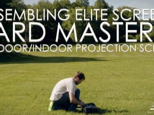 Yard Master 2 outdoor/indoor projector screen for versatile use.