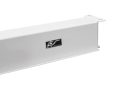 White projector screen mounting bracket for home theater setups.