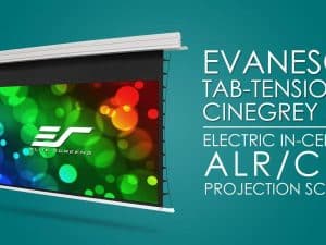 Quality Evanesce Tab-Tension B CineGrey 5D® projector screen for immersive home theater setups.