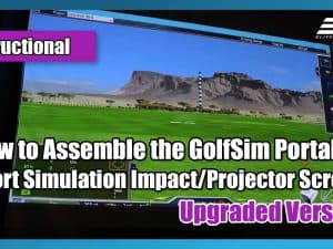 GolfSim Portable ImpactWhite® 350 Series projection screen for golf simulation setups.