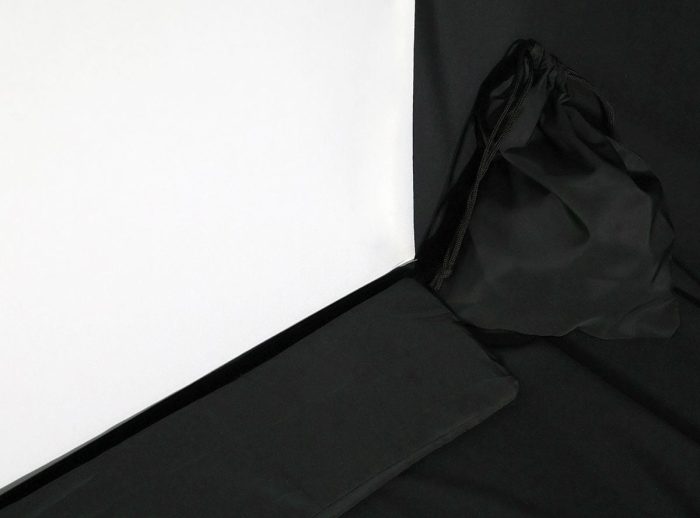 Elite Screens portable projector screen with carrying bag Portable projector screen with carrying bag for home or business use.
