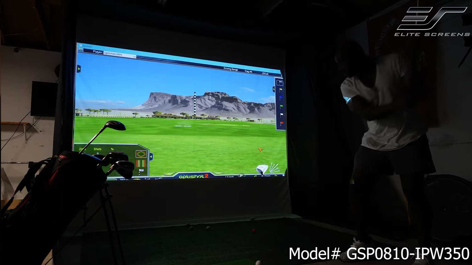 GolfSim Portable ImpactWhite® 350 Golf Impact Projection Screen with Frame Enclosure