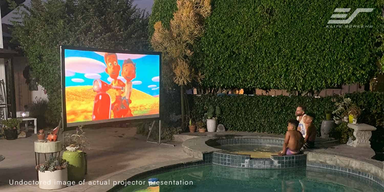 Outdoor Free-Standing Front/Rear Projector Screen Yard Master 2 WraithVeil® Dual