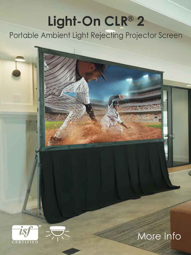 Portable Ceiling Ambient Light Rejecting Projection Screen
 Light-On CLR® 2