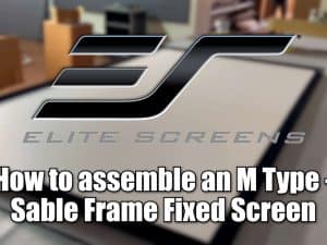 Sable Frame B2 Series projector screen with sleek black frame in a modern home theater.