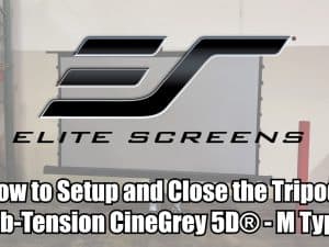 Tripod Tab-Tension CineGrey 5D® projector screen for high-quality home theater setups.