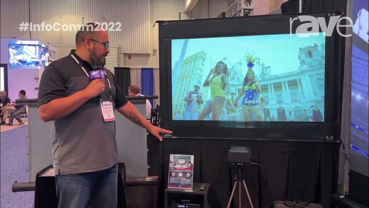 InfoComm 2022: Elite Screens Shows Presenter Pro DarkUST 2 Projector Screen with ALR Technology