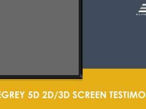 High-quality CineGrey 5D projector screen for enhanced contrast and color accuracy.