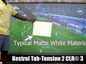 Elite Screens Kestrel Tab-Tension 2 CLR® 3 projector screen for vibrant images.
