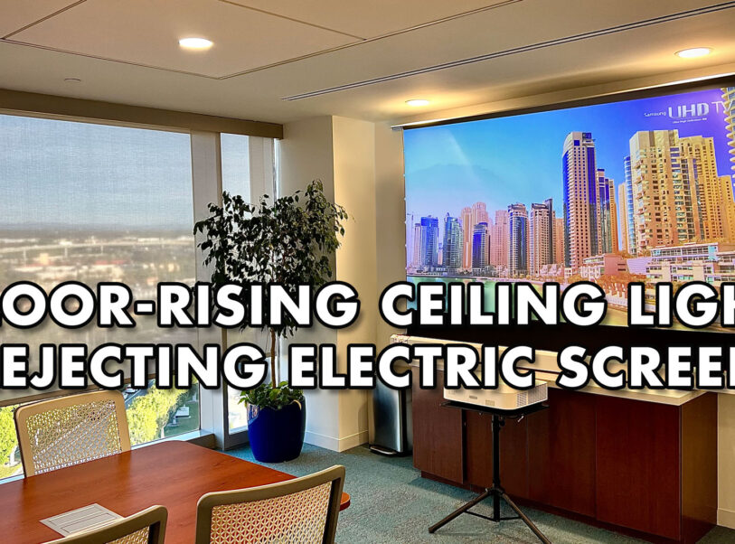 Elite Screens Kestrel Tab-Tension 2 CLR® 3 Electric Floor-Rising Ceiling ALR Projector Screen