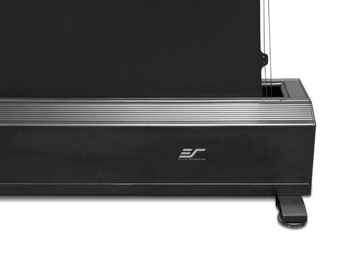 Elite Screens Projector Screens Elite Screens projector screen with sleek black casing and adjustable foot for easy setup.