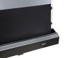 High-quality motorized projector screen for home and business use.