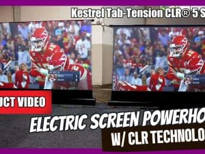 Kestrel Tab-Tension CLR® 5 Series projector screen for high-quality home theater.