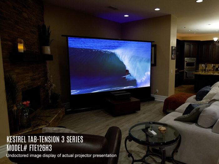 Newest Electric Floor-Rising Projector Screen, Kestrel Tab-Tension 3