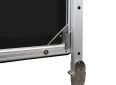 Elite Screens projector screen with durable metal frame and sleek design.
