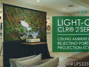 Quality projector screen for ambient light rejection in home theaters.