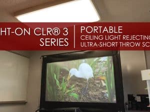 Light-On CLR® 3 Series portable projector screen for high-quality image display.