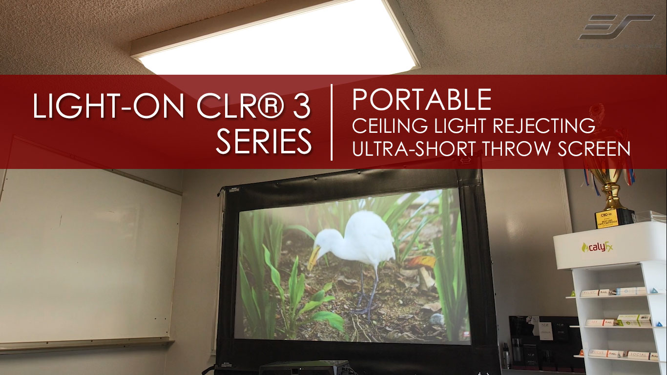 Light-On CLR® 3 Portable Ceiling Light Rejecting UST Projector Screen