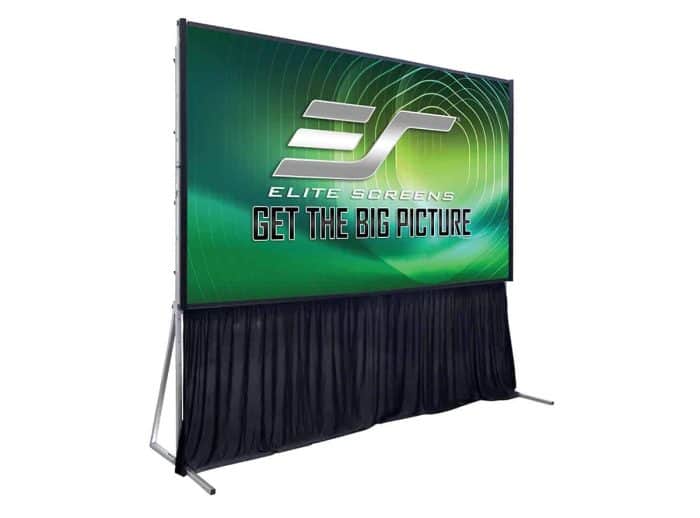 Elite Screens projector screen for professional presentations and home theaters. High-quality, easy.