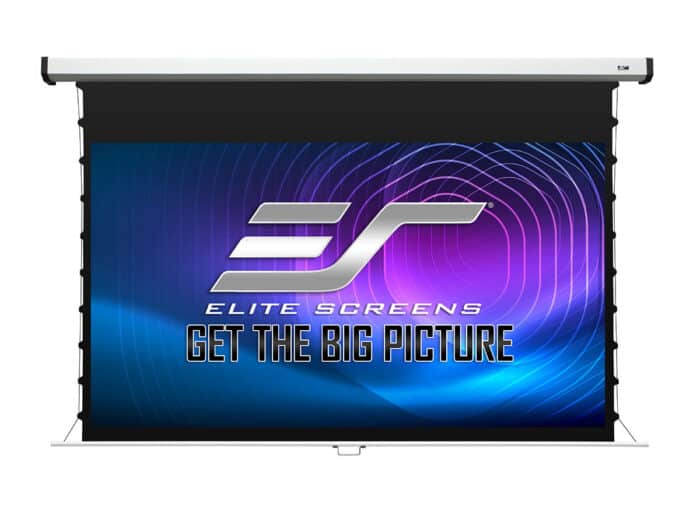 Elite Screens Projector Screen for Home & Business High-quality Elite Screens projector screen for home theater and presentations.