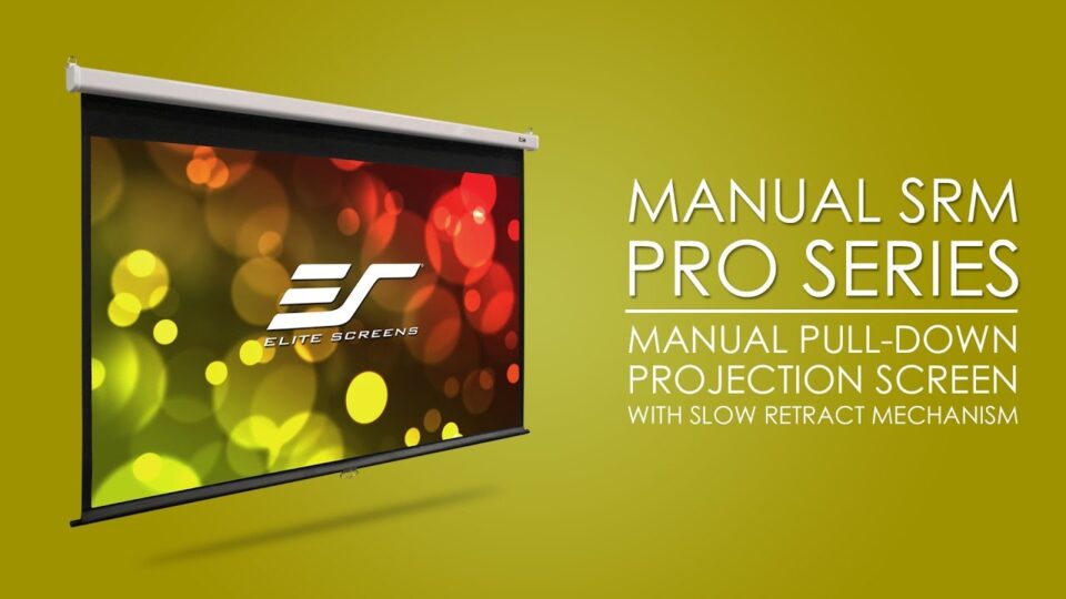 Manual SRM Pro Series – Manual Pull Down Projector Screen with Slow Retract Mechanism
