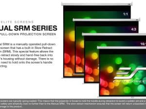 Quality manual pull-down projector screens for home and office use. Easy to operate with a smooth re.