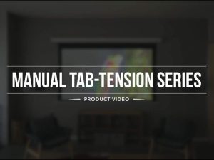 Elite Screens Manual Tab-Tension Series projector screen for seamless projection.